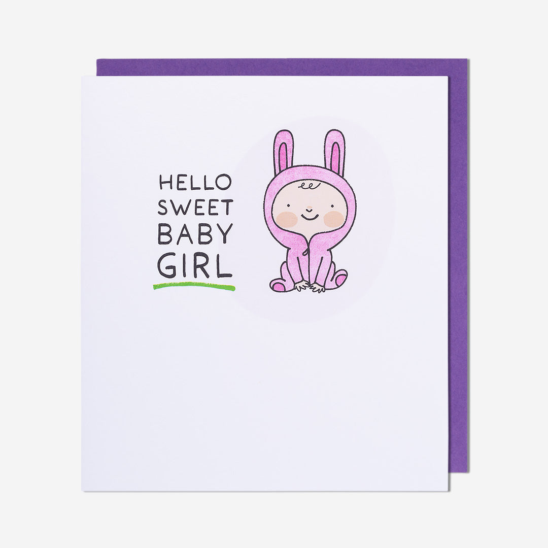 Hello Sweet Baby Girl New Baby Girl Card