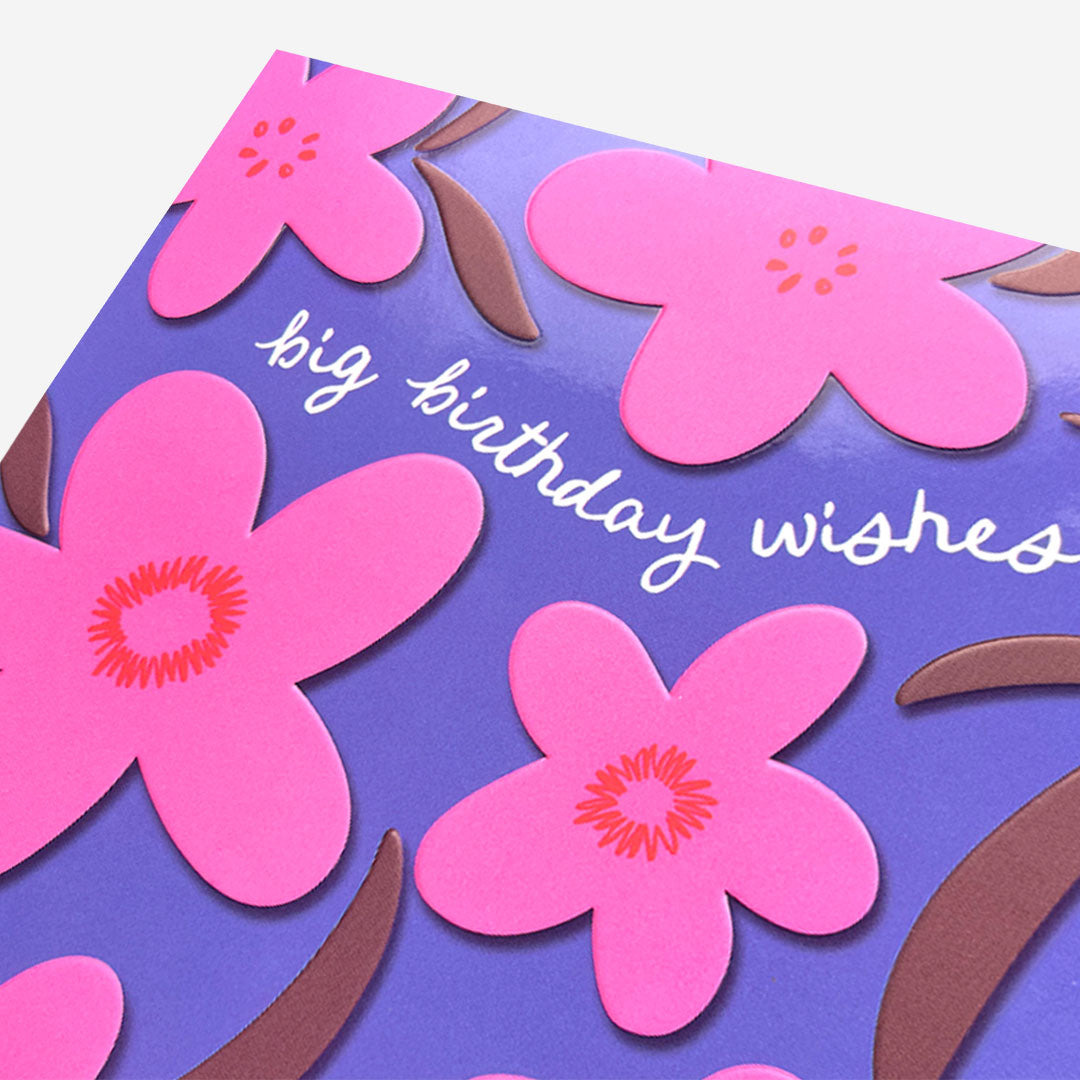 Big birthday pink floral Birthday Card