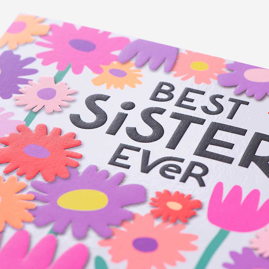 Best Sister Floral Birthday Card