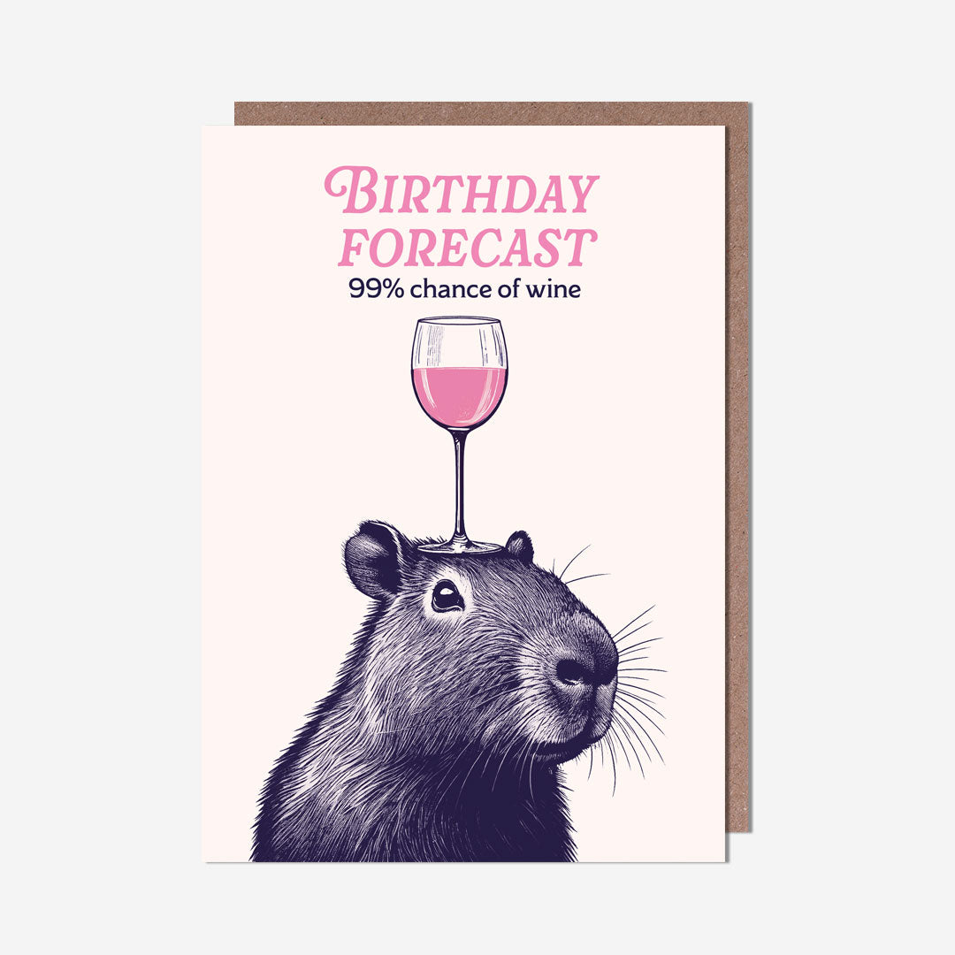 Capybara Birthday Forecast Card
