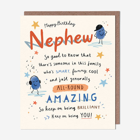 Smart, Funny & Cool Nephew Birthday Card