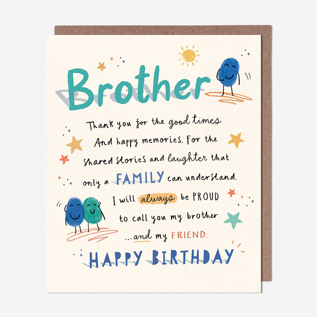 Brother and my friend Brother Birthday Card