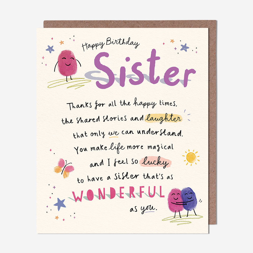 Sister that's as wonderful as you Sister Birthday Card
