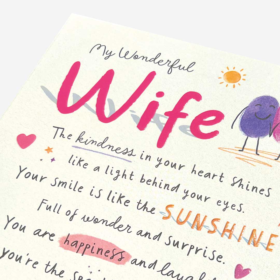 Wife kindness in your heart shines Wife Birthday Card