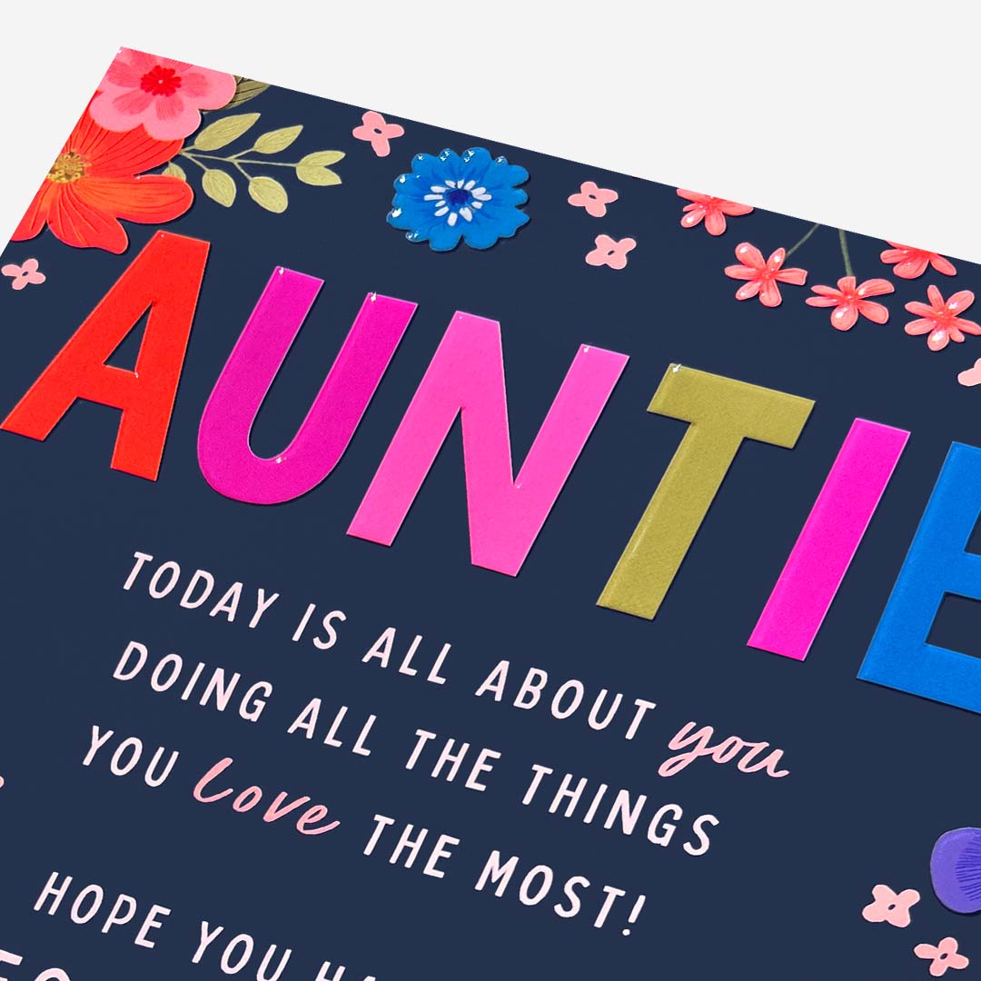 Today Is All About You Auntie Birthday Card