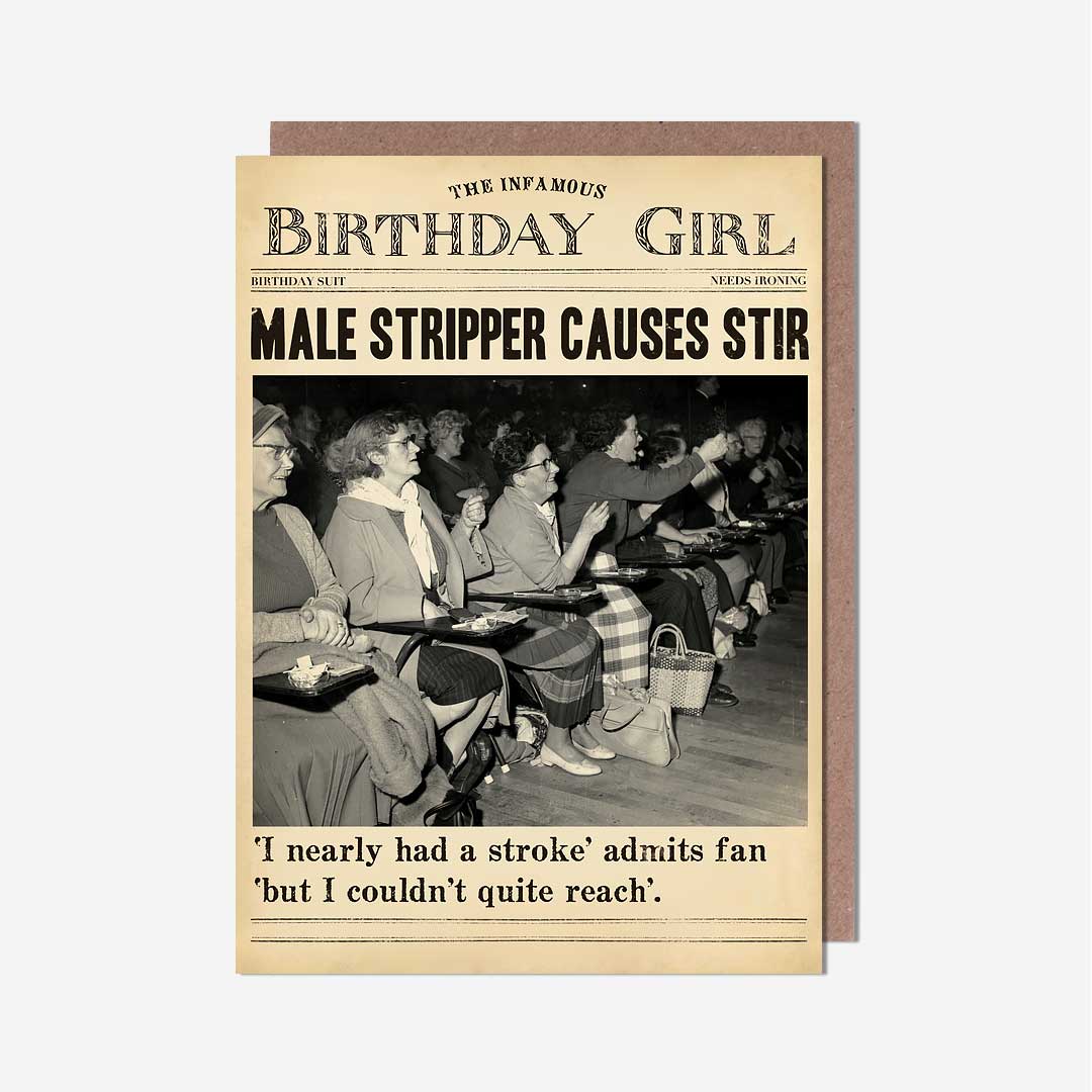 Male Stripper Birthday Card