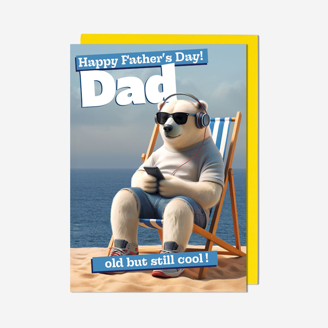 Cool Dad Polar Bear Sunbathing Card