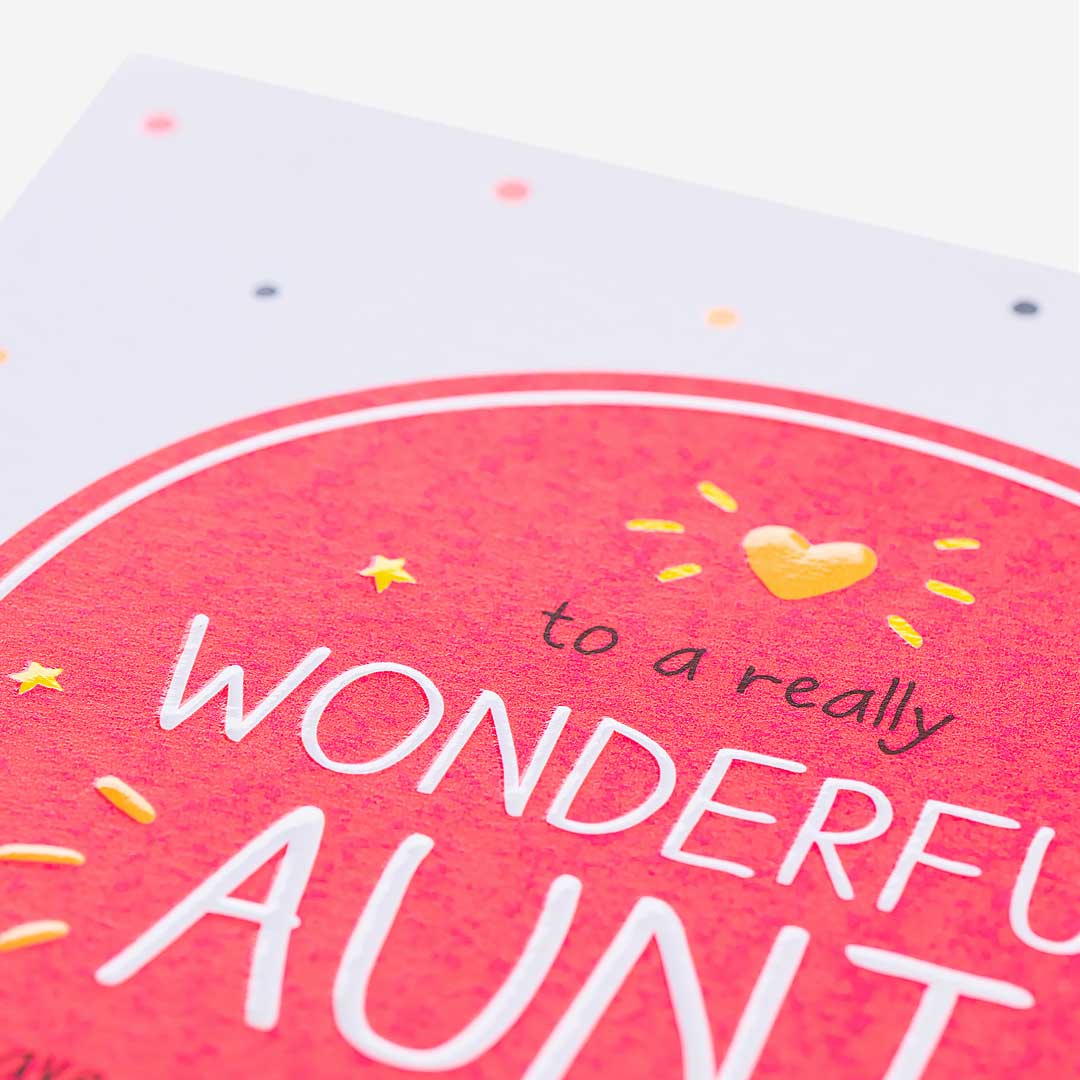 Wonderful Aunt Brilliant Birthday Card