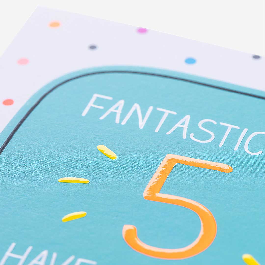 5 Fantastic Five Cool Birthday Dotty 5Th Birthday Card