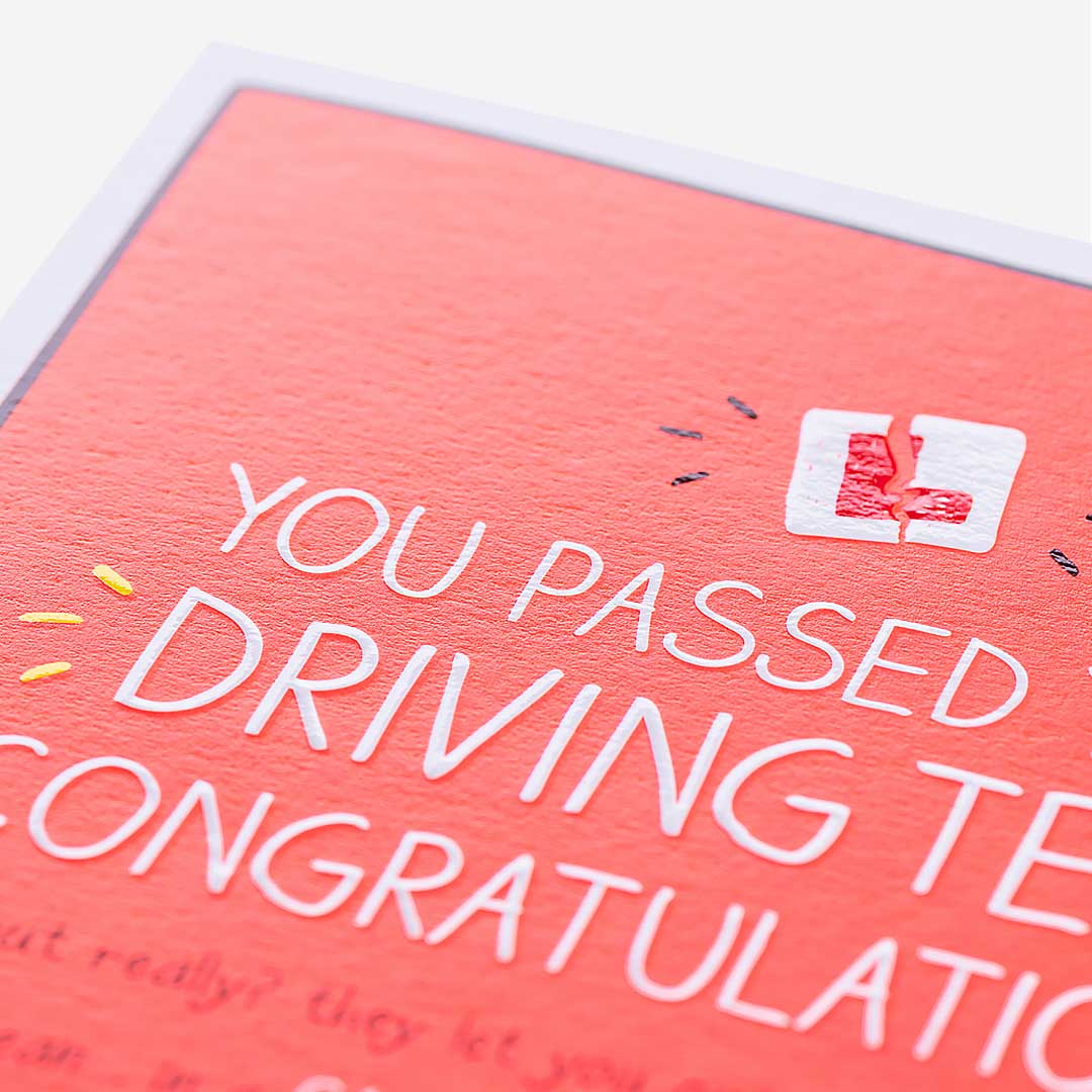 Let You On The Road Driving Test Congratulations Card