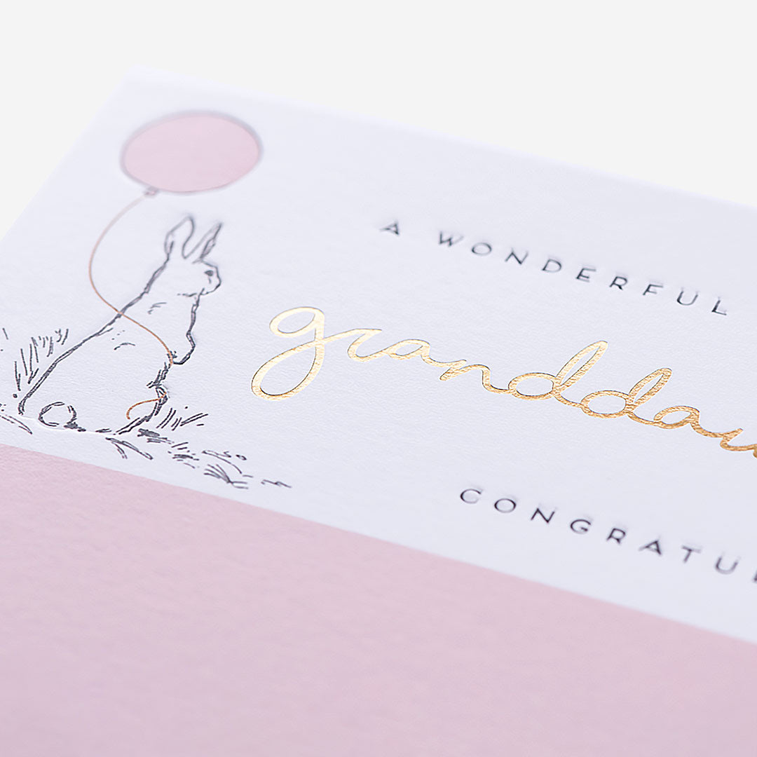 Rabbit Wonderful New Baby Granddaughter Card