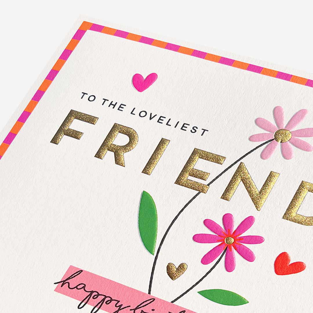 Loveliest friend flower Birthday Card