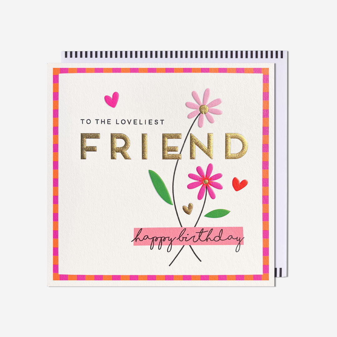 Loveliest friend flower Birthday Card