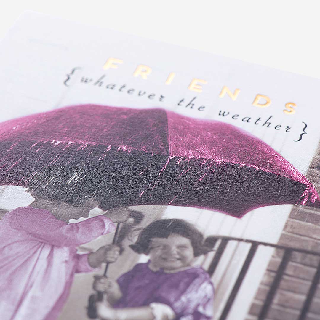 Girls Under Umbrella Friend Card