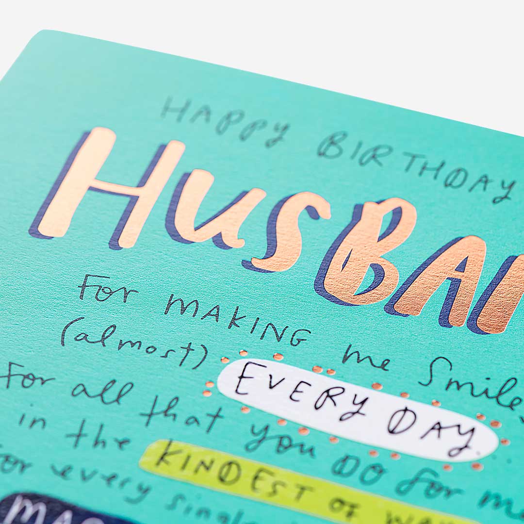 Making Me Smile Husband Birthday Card