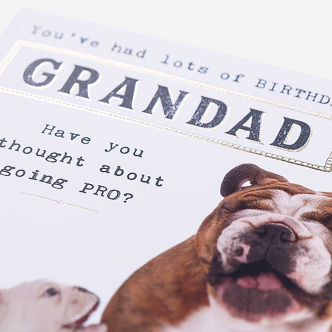 Bulldogs Going Pro Grandad Birthday Card