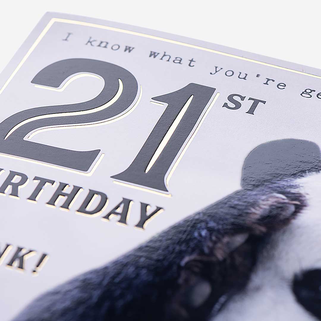 Panda 21st Getting Drunk 21st Birthday Card