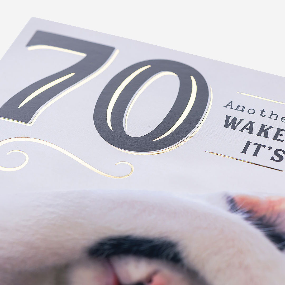 Cat 70 Wake Me When It'S Over 70th Birthday Card