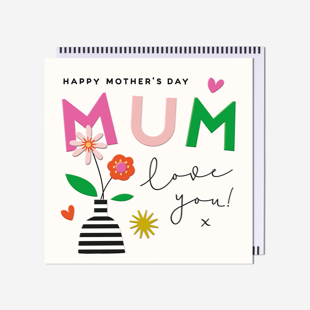 Love You Vase Mum Card