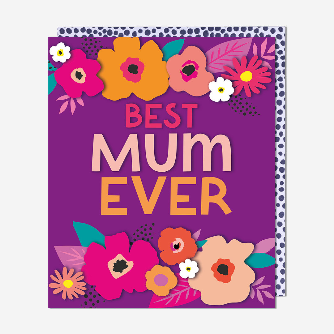 Best Mum Purple Floral Card
