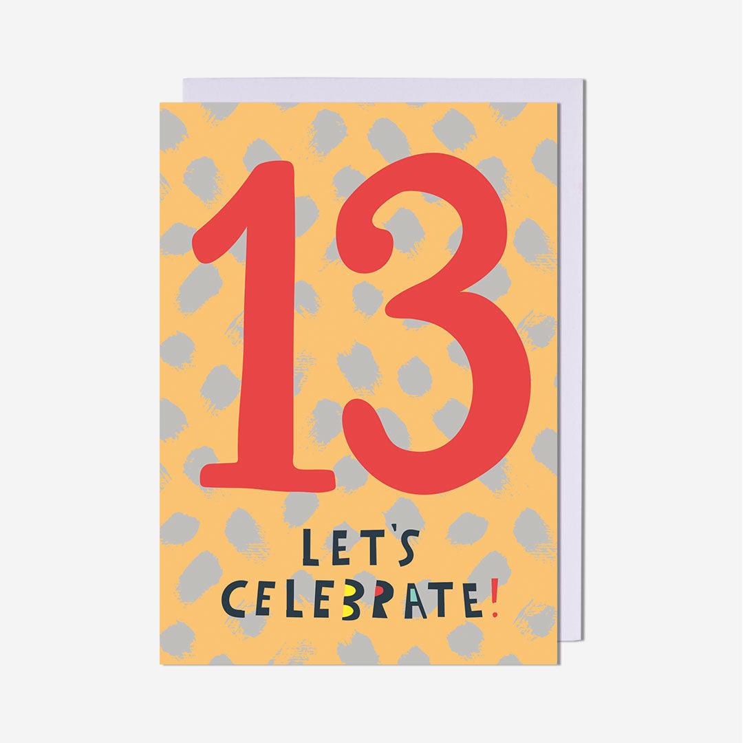 13 Let's Celebrate! 13th Birthday Card