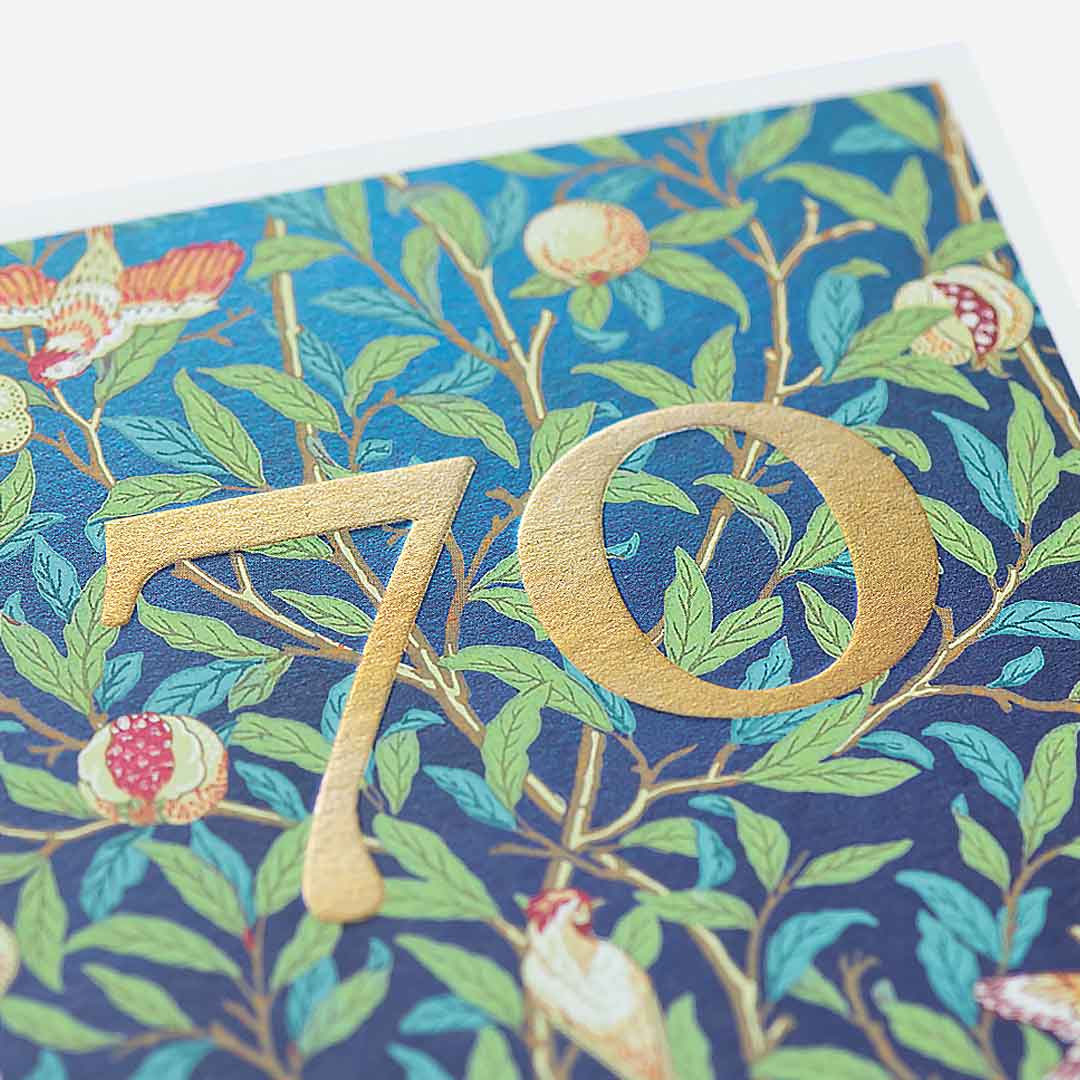 70 William Morris Pattern 70th Birthday Card