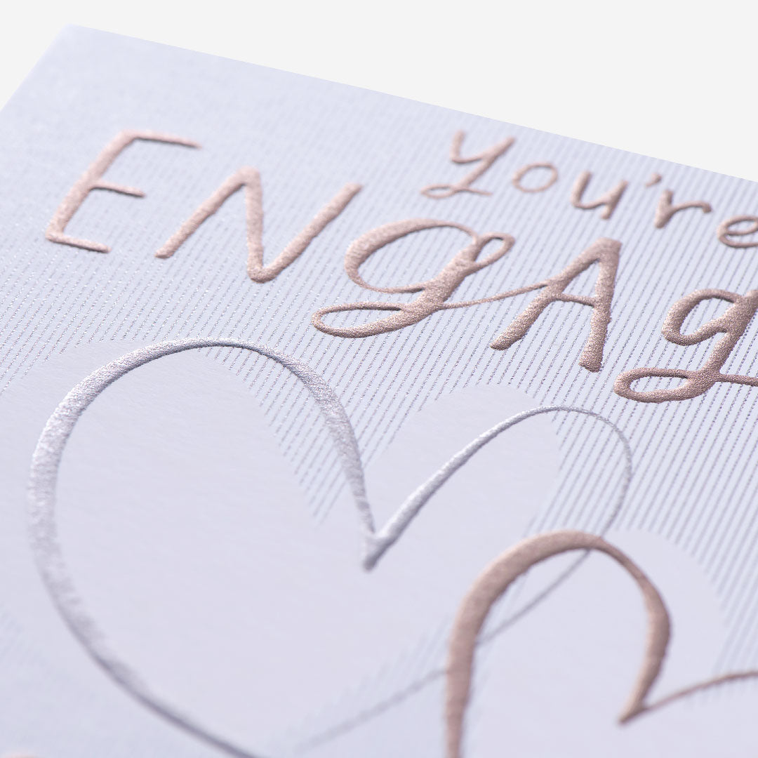 You're Engaged Two Hearts Card