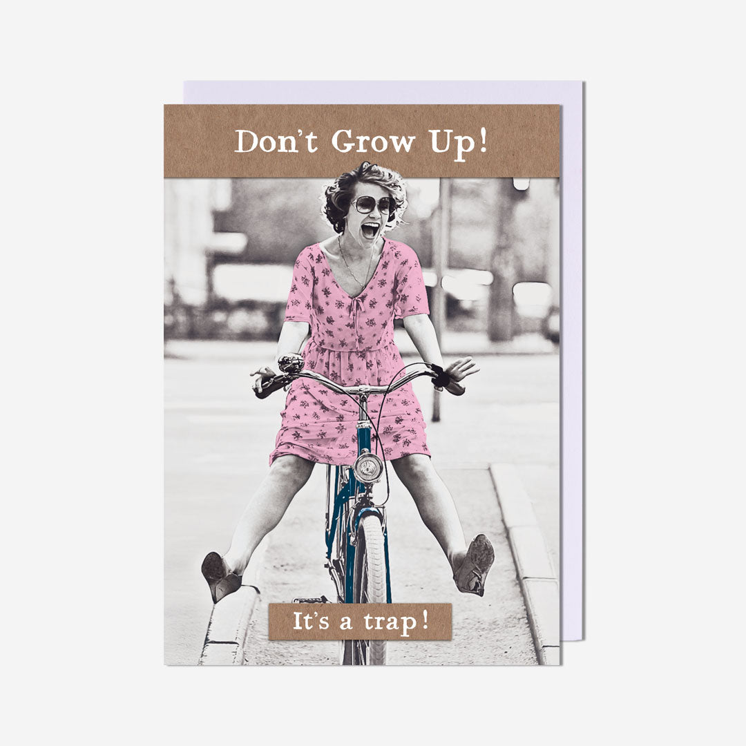Woman On A Bicycle Birthday Card