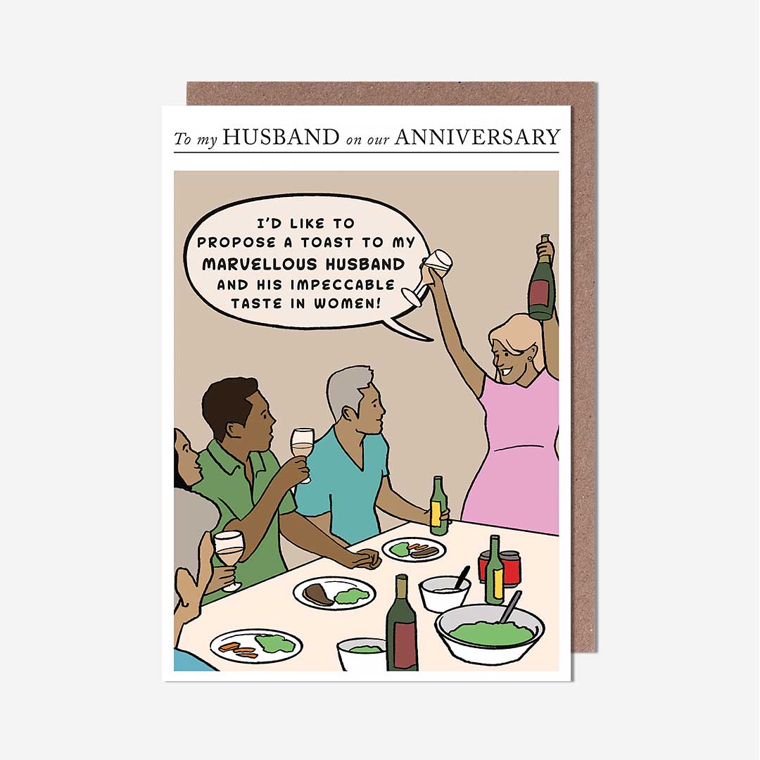 Make A Toast Husband Anniversary Card