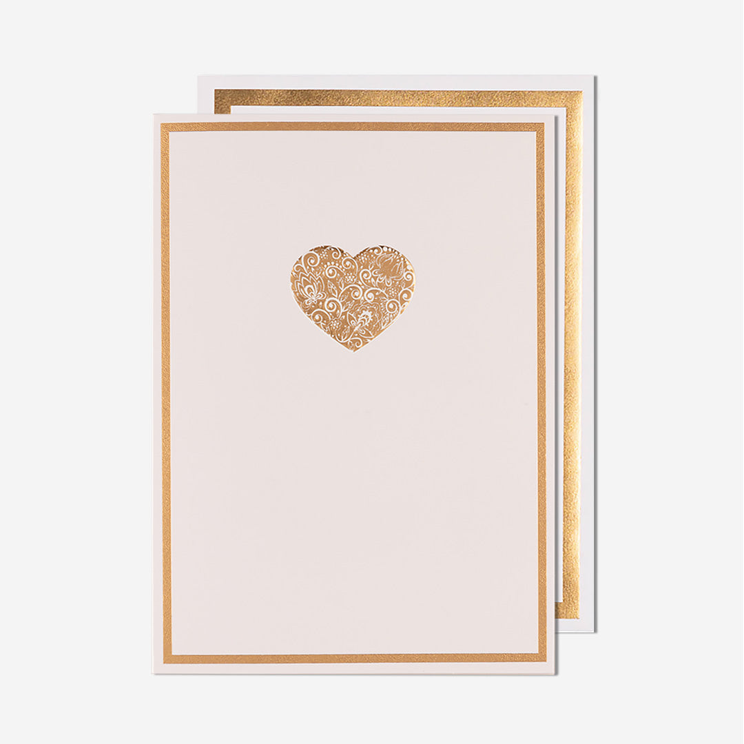 Gold Heart Blank Card Blank Card
