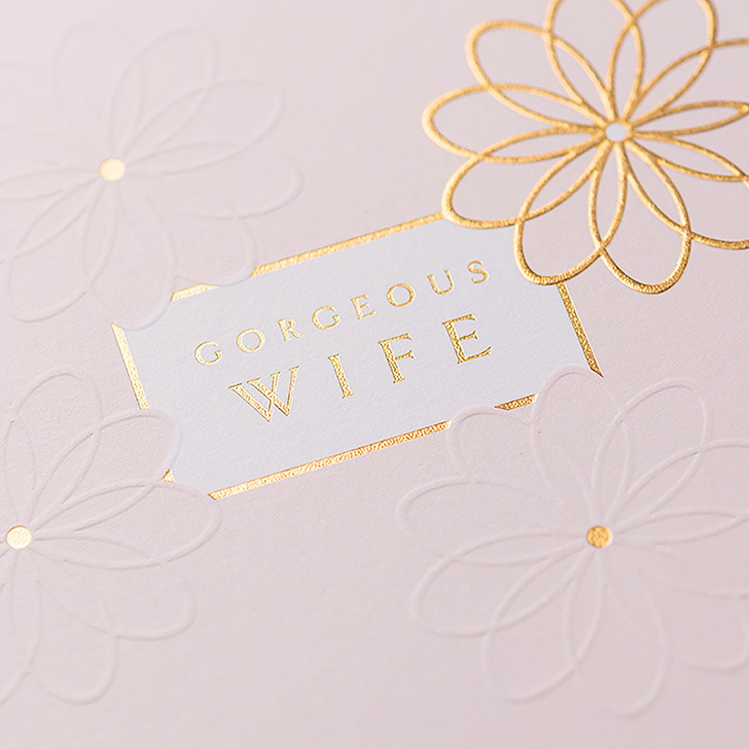 Floral Pattern Wife Birthday Card