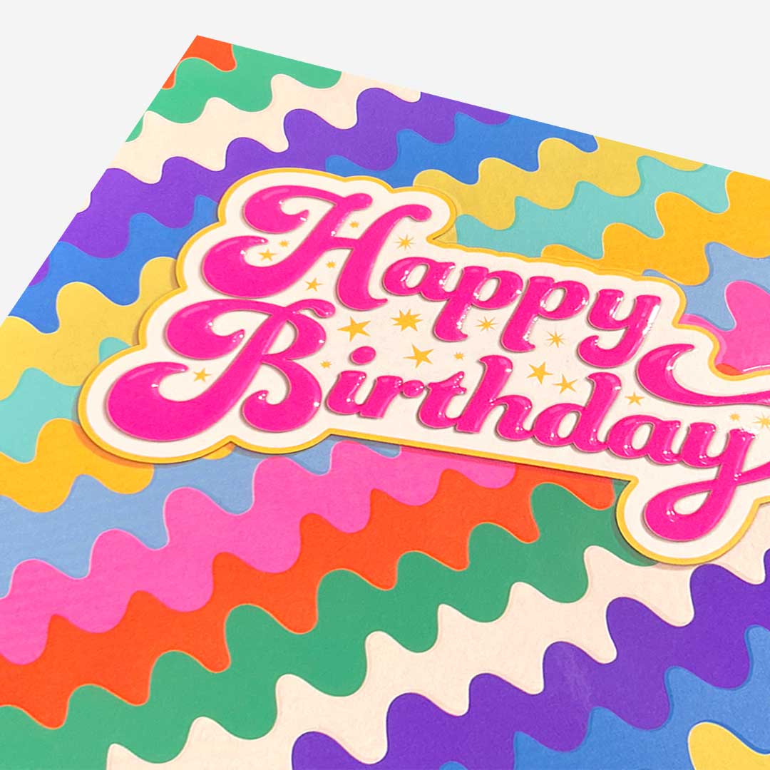 Rainbow wiggle birthday Birthday Card