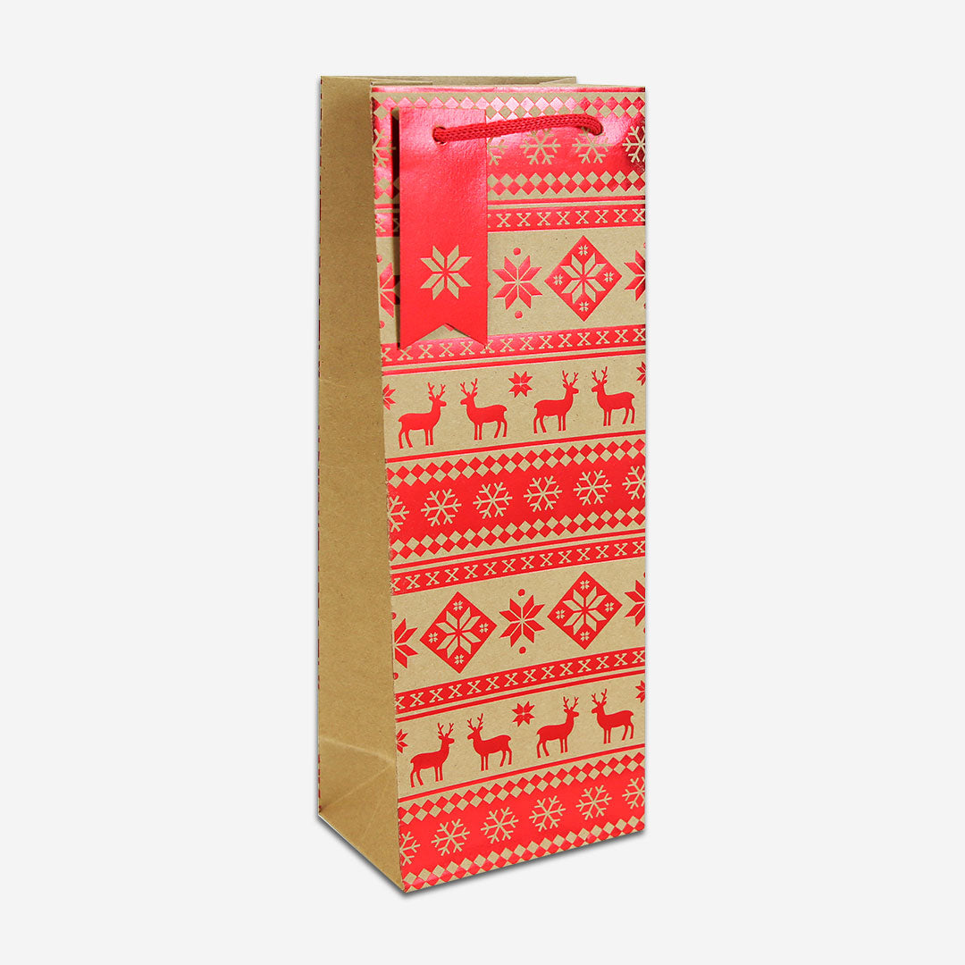 Festive 3 pack Christmas Bottle bags