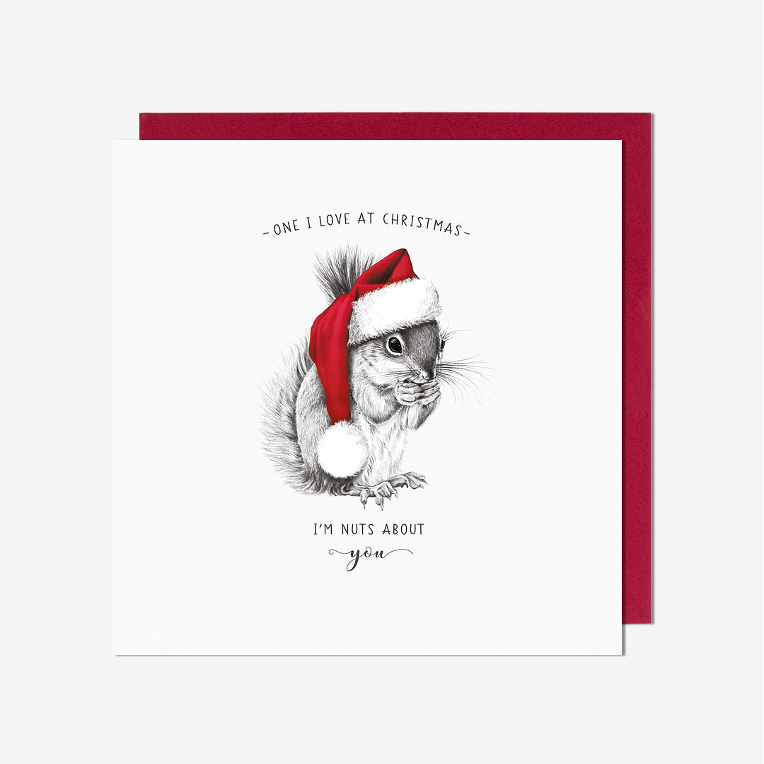 Squirrel One I Love Christmas Card
