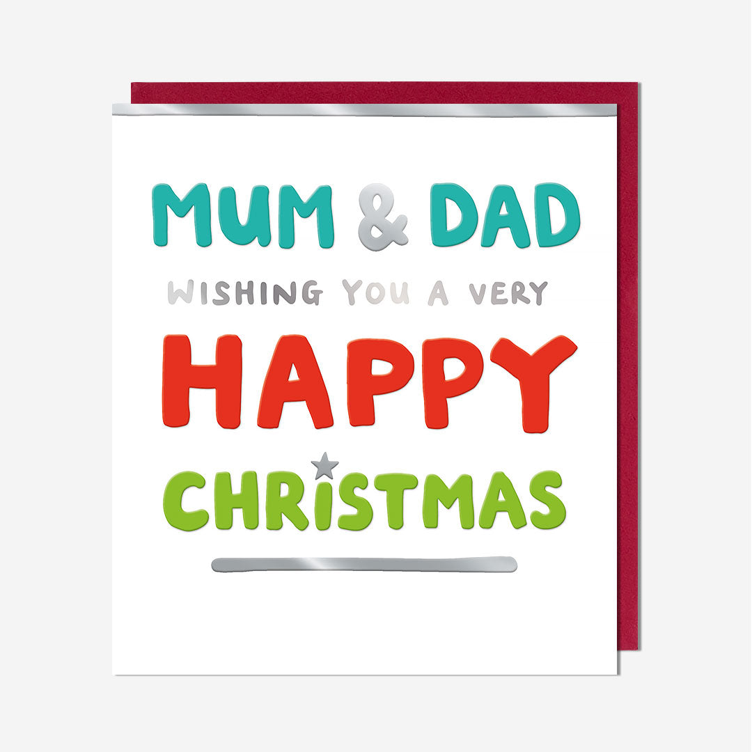 Mum & Dad Happy Christmas Card
