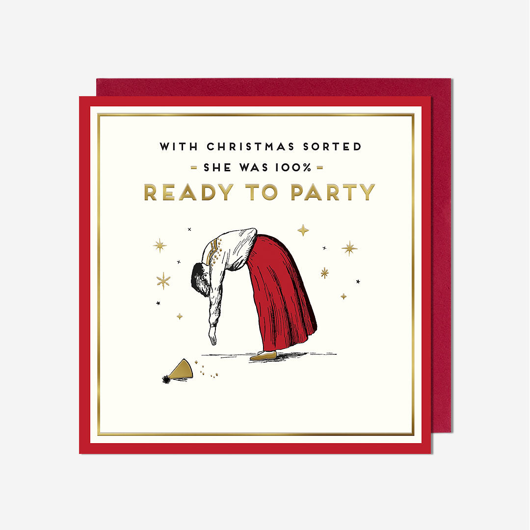 Ready To Party Christmas Card