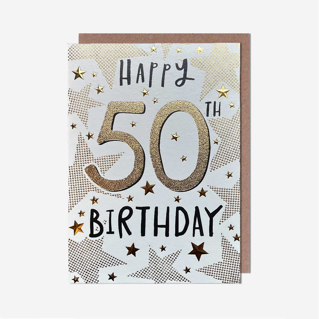 50 Stars 50th Birthday Card