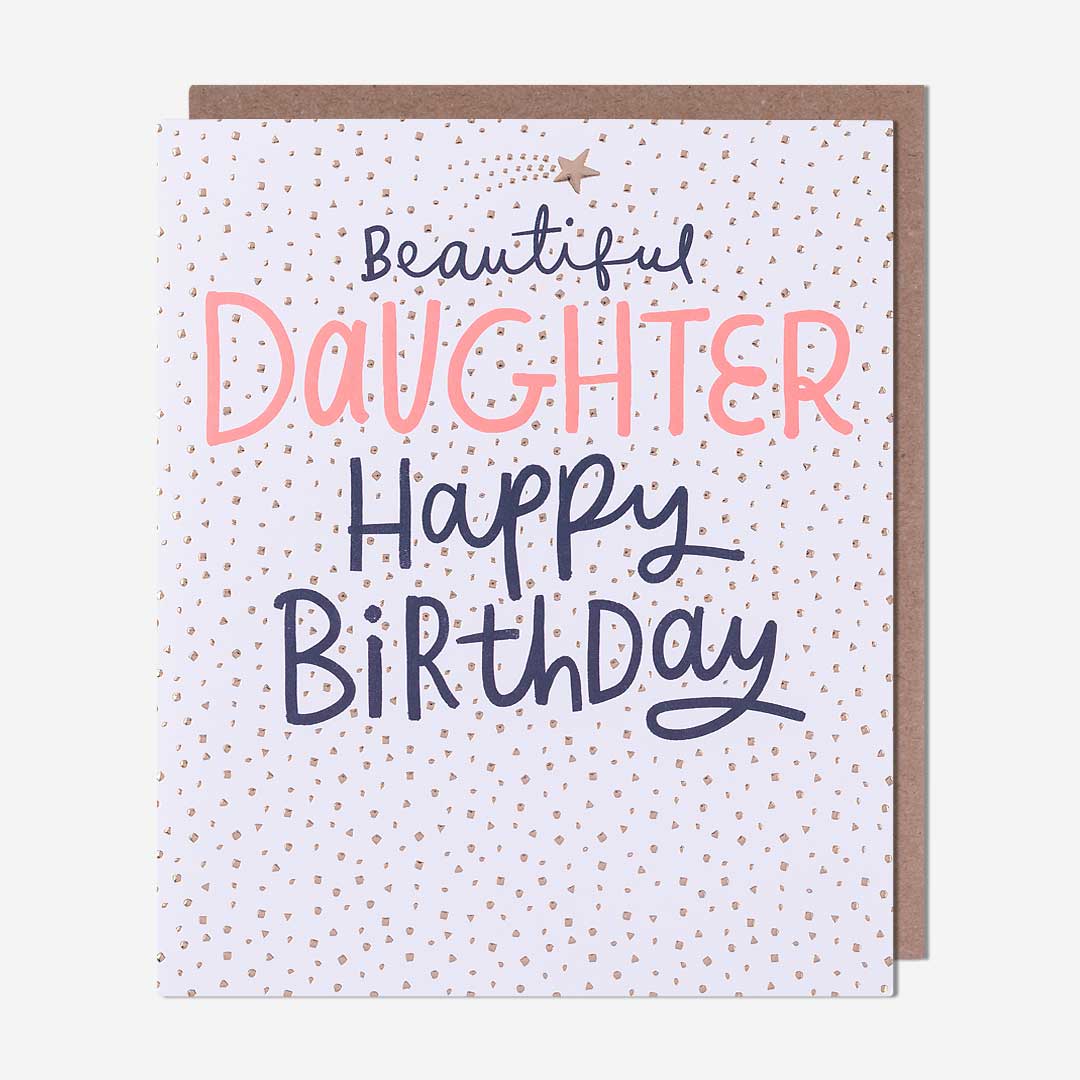 Beautiful Daughter Dots Birthday Card