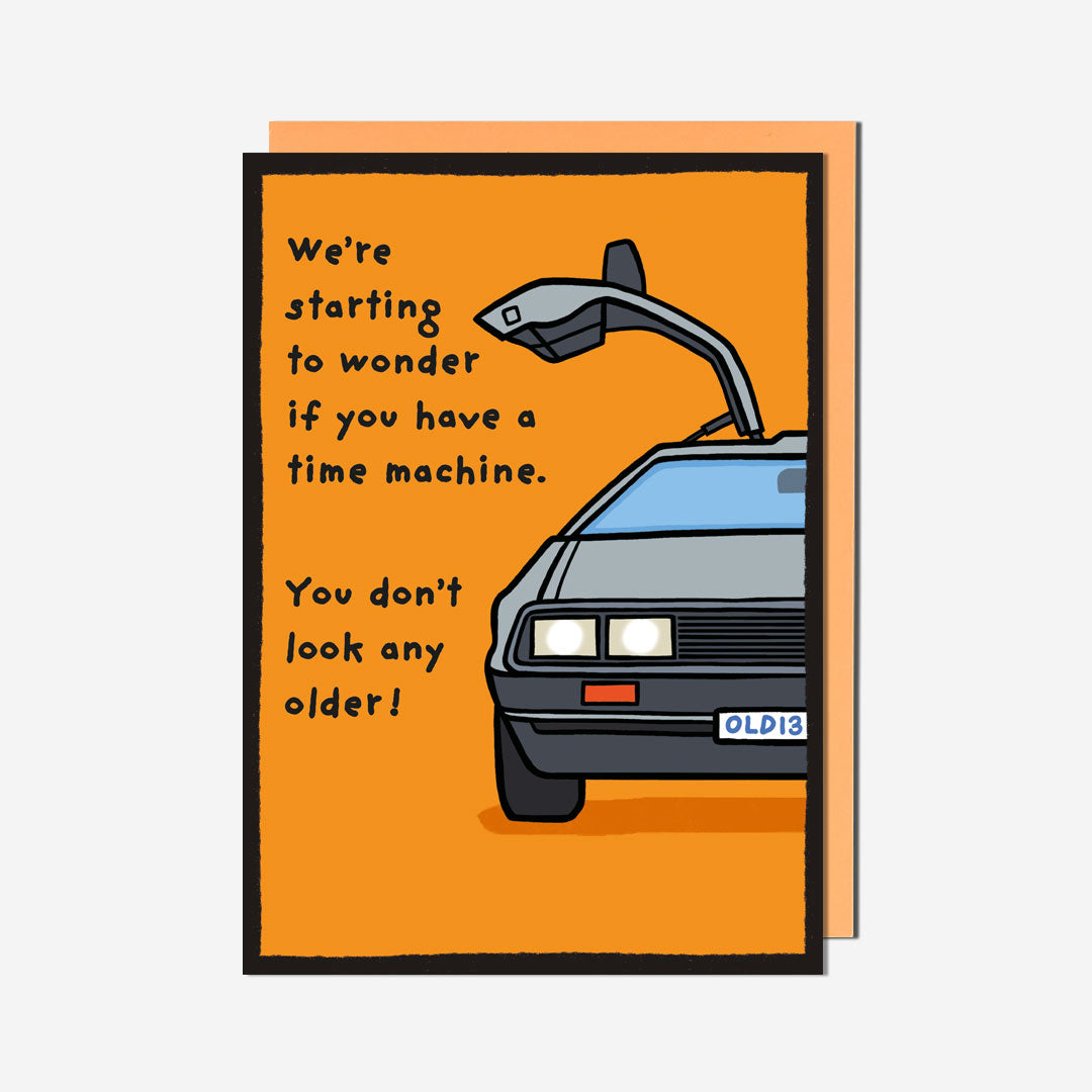 Time Machine Car Birthday Card
