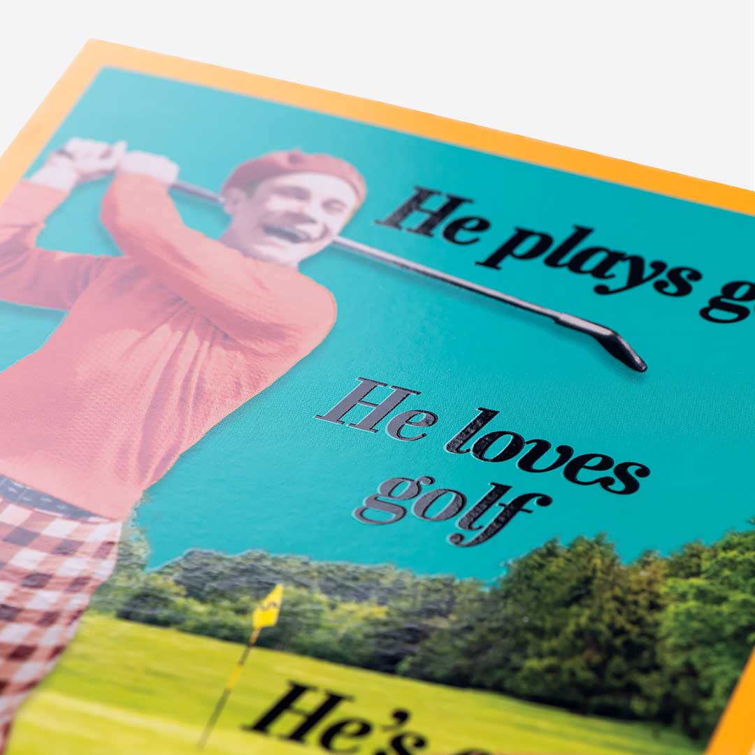 He Plays Golf Birthday Card