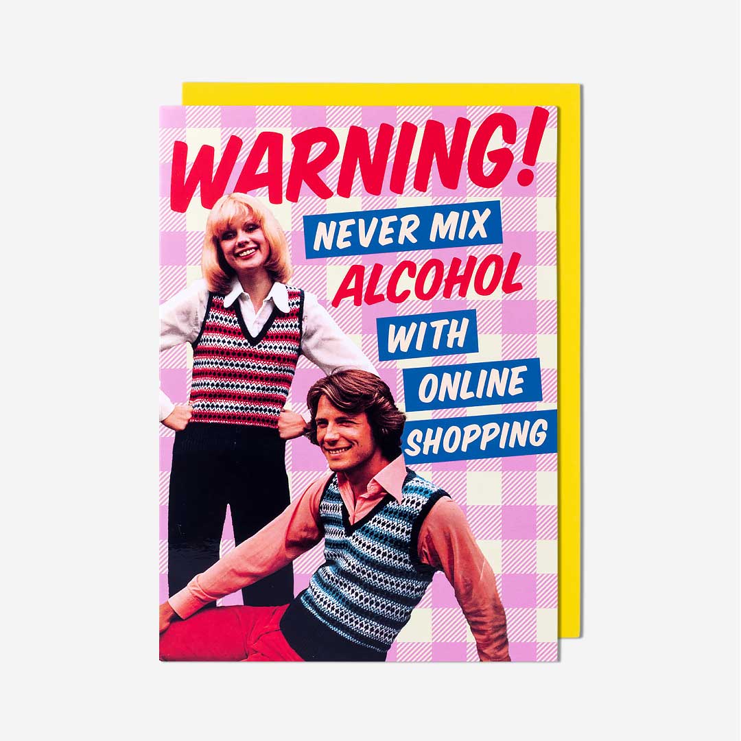 Couple Wearing Knitted Tank Tops Birthday Card