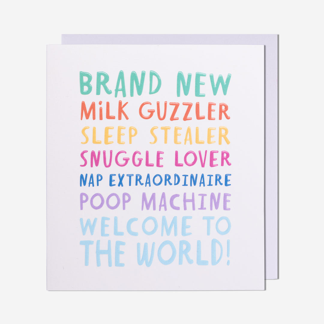 Milk Guzzler New Baby Card