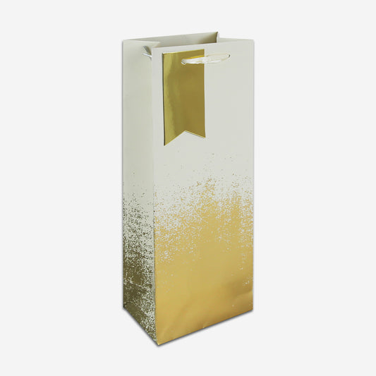 Cream Gold Distressed Bottle Bag