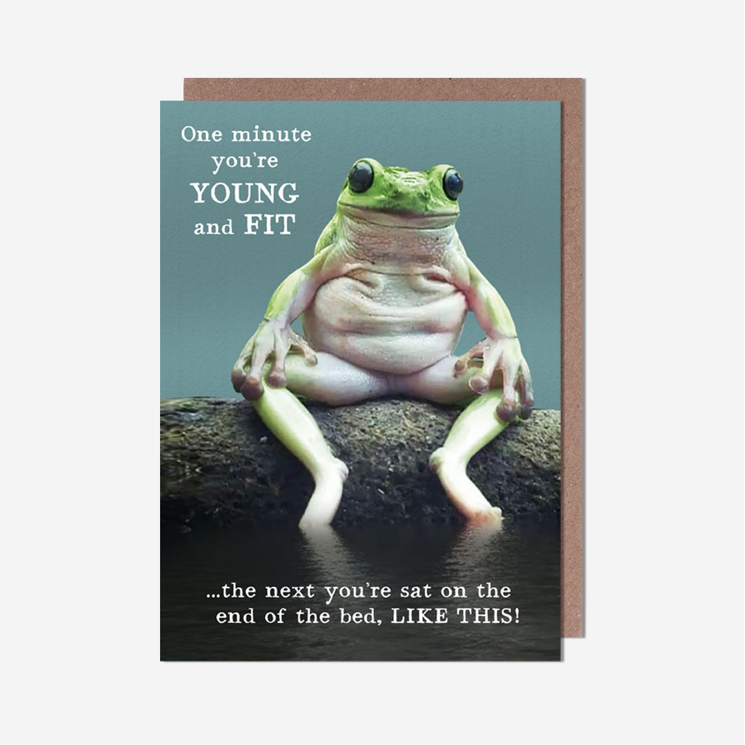 Frog Young And Fit Birthday Card