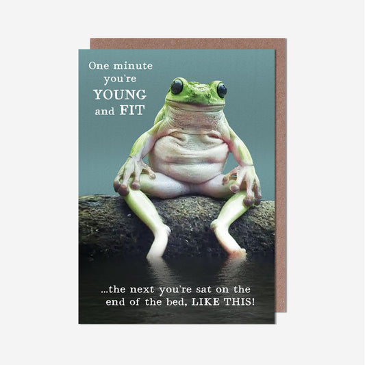 Frog Young And Fit Birthday Card
