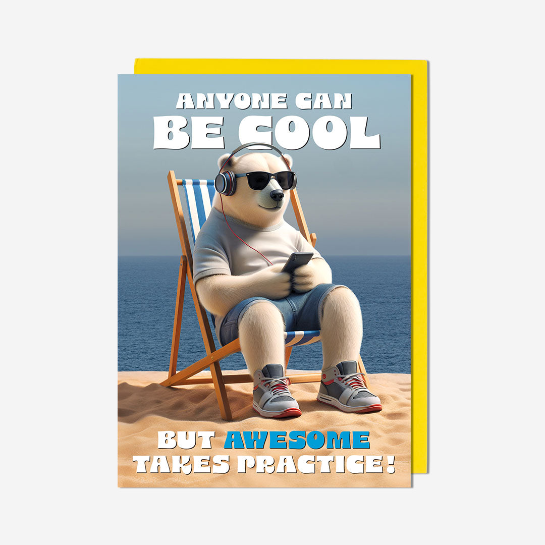 Cool Sunbathing Polar Bear Birthday Card