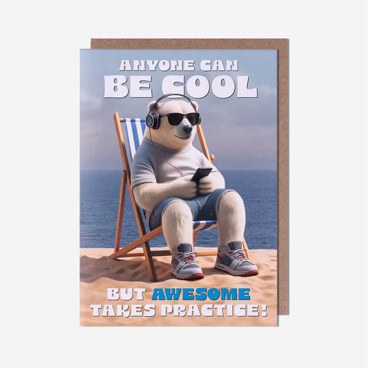 Cool Sunbathing Polar Bear Birthday Card