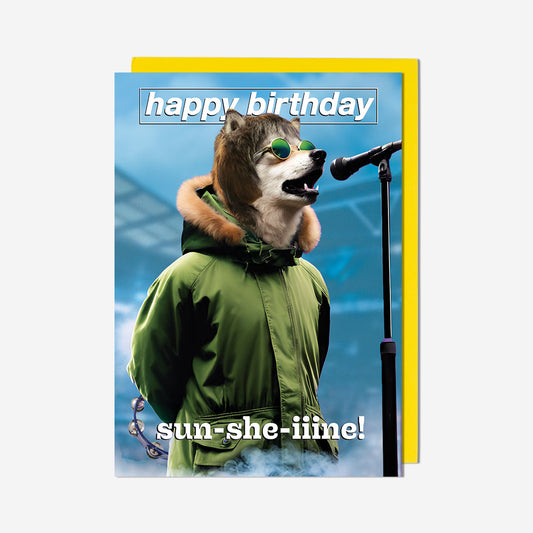 Sunshine Singing Dog Birthday Card
