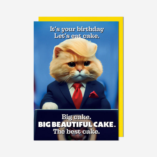 Lets eat cake cat Birthday Card
