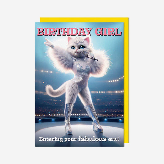 Birthday era singing cat Birthday Card